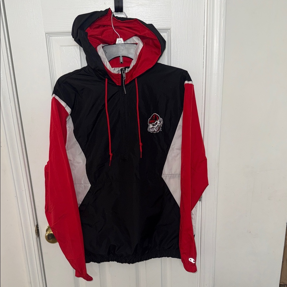 Champion Black & Red Lightweight Hooded Shirt Jacket